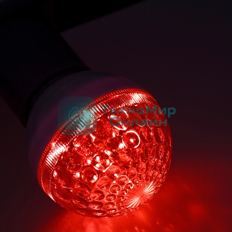 Лампа шар Neon-night e27 10 LED Ø50мм красная 24В (постоянное напряжение)