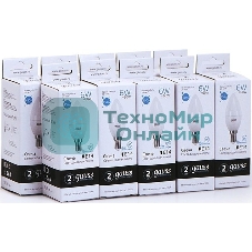 Лампа светодиодная Gauss Elementary 6Вт цок.: E14 свеча 220B 4100K св. свеч. белый. ней. C37 (упак.: 10 шт)