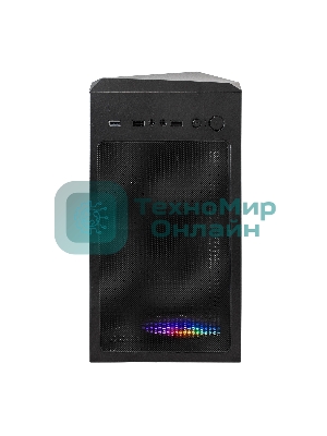 Компьютерный корпус Miditower ExeGate EVO-8225-EVO800 (ATX, БП EVO800RGb с вент. 12см, 2хUSB+1хUSB 3.0, черный, 2 вент. с RGb подсветкой и полоса на передней панели, боковая панель - закаленное стекло)