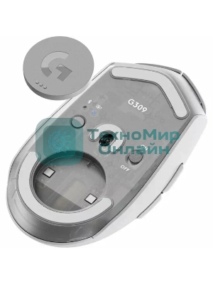 Мышь беспроводная Logitech G309 Lightspeed белый, 25600 dpi, радиоканал, Bluetooth, USB, кнопки - 6