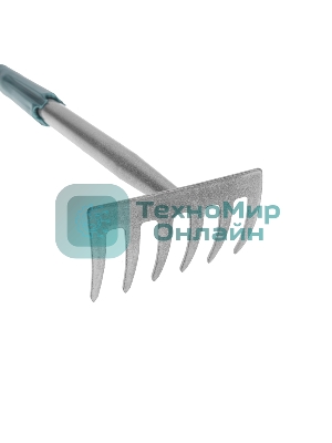 Грабли 6 прямых зубьев с металлической ручкой ЧЕТЫРЕ СЕЗОНА