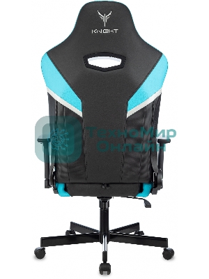 Кресло Knight Thunder 5X черный/голубой, экокожа, 120 кг, механизм качания