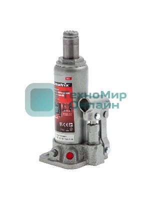 Домкрат Matrix бутылочный 3т h подъема 194–372мм в пласт. кейсе