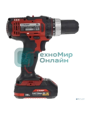 Дрель-шуруповерт аккумуляторная Зубр ДШЛ-185-22, Аккумуляторная, 18В, 2 АКБ, Кейс