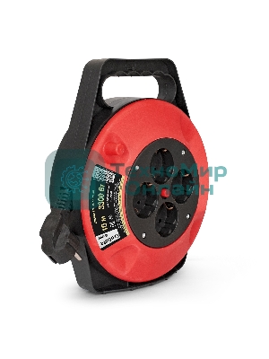 Удлинитель на катушке ExeGate EX286337RUS Master ECS-1-1.5B (4 евророзетки с заземлением, 10 м, защита от детей, защита от перегрузки, 3х1,5 мм2, 15А/3.3 кВт)