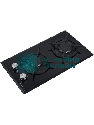 Газовая варочная панель Maunfeld EGHG.32.1CB/G, 2 конфорки, закаленное стекло, черный