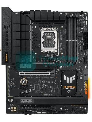 Материнская плата ASUS TUF GAMING B760-PLUS WIFI, LGA 1700, Intel B760, 4xDDR5, 4xSATA, 3xM.2, 1xPCI-E 5.0 x16, 1xPCI-E 3.0 x4, 1xUSB-A 3.2 Gen 2, 3xUSB-A 3.2 Gen 1, 1xUSB-C 3.2 Gen 2x2, 1x2.5Gb LAN, 5x3.5 мм, 7.1, Wi-Fi 6, Bluetooth 5.2, Standard-ATX