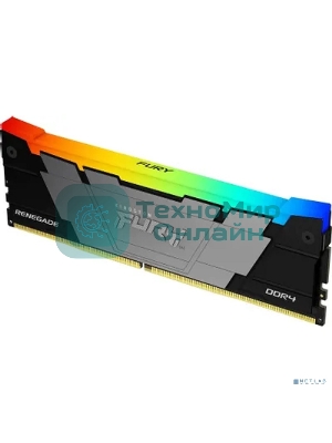 Оперативная память Kingston Fury Renegade, DDR4, 8Gb (1x8GB), 3200MHz, CL16, DIMM, с радиатором, серебристый, RGB, черный