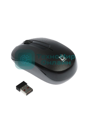 Мышь беспроводная Defender Datum MM-285 черный, 1600 dpi, радиоканал, USB, кнопки - 3