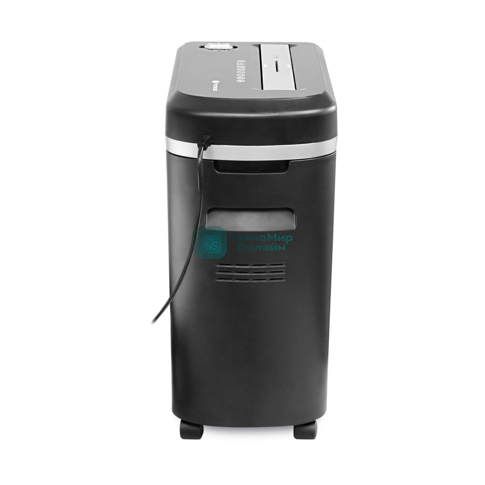 Шредер ГЕЛЕОС УМ22-5, DIN P-5 (5 ур-нь секр.), фрагмент 2х8мм, 9-10 лист (70г/м2), CD/пл.карты/скрепки/скобы, 22 литра