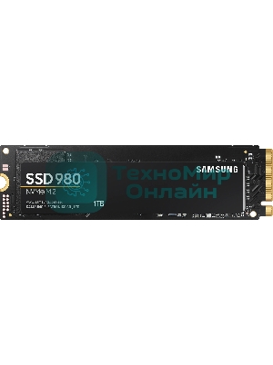 Накопитель SSD Samsung 980, 1000Gb, PCIe 3.0 x4, M.2 2280, NVMe, R/W 3500/3000