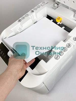 Шредер Heleos АП40-5 белый с автоподачей (секр.P-5) фрагменты 180лист. 37лтр. скрепки скобы пл.карты