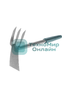 Мотыжка комбинированная 3 витых зубца с металлической ручкой ЧЕТЫРЕ СЕЗОНА
