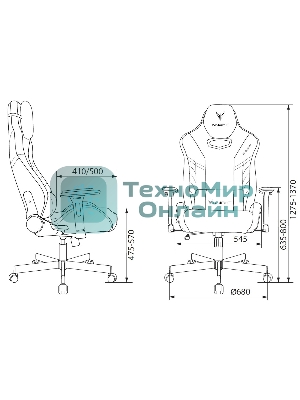 Кресло Knight Thunder 5X черный/голубой, экокожа, 120 кг, механизм качания