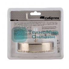 Сверло по керамической плитке и стеклу Сибртех, 110 х 55 мм, 6 гр.хв-к, с центр. сверлом
