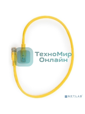 Патч-корд медный UTP Cablexpert PP10-1M/Y кат.5e, 1м, литой, многожильный, желтый