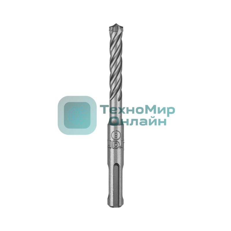 Бур по бетону Kranz SUPER 8x110 мм, профессиональный, цельная крестовая пластина, SDS PLUS