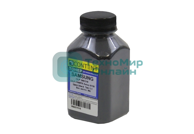 Тонер Samsung CLP 300 (Content) Тип 1.1, BK, 90 г, банка