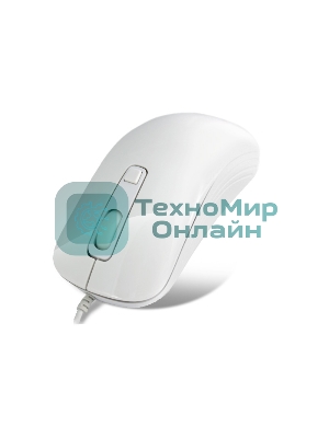 Мышь проводная Crown CMM-20 белый, 1600 dpi, USB Type-A, кнопки - 4