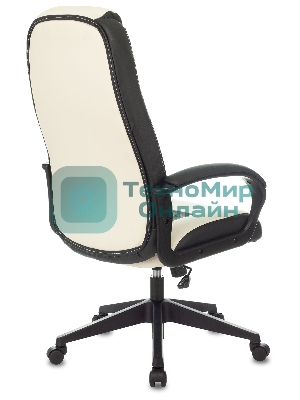 Кресло Бюрократ Zombie 8 белый/черный, экокожа, 120 кг, механизм качания