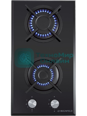 Газовая варочная панель Maunfeld EGHG.32.1CB/G, 2 конфорки, закаленное стекло, черный