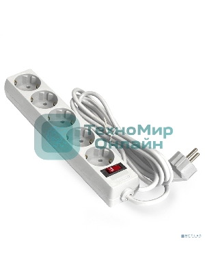 Сетевой фильтр ExeGate EX221190RUS SP-5-5W (5 розеток, 5 м, евровилка, белый)