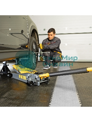 Домкрат гидравлический подкатной Denzel 2/3 т, 98-770 мм, быстрый подъем, низ. подхват, проф, SUV