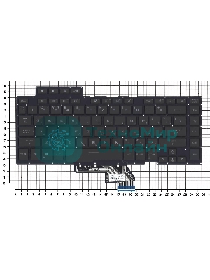 Клавиатура для ноутбука Asus ROG GU502 черная c подсветкой маленький энтер