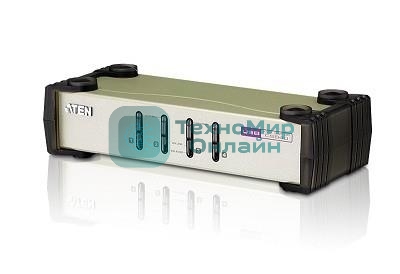 Переключатель ATEN CS84U(-AT) 4-портовый KVM-переключатель 1 user(HDB15(SVGA Female)+KBD(PS/2)+MOUSE(PS/2), KVM-порты: SPHD18(Female). В комплекте: кабели KVM (2L-5201P)-4шт. Не требует внешнего питания