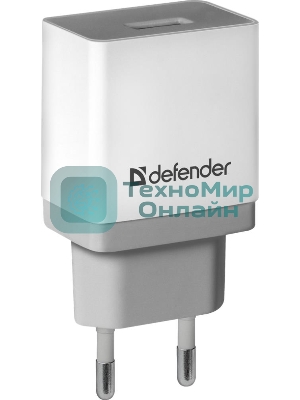 Сетевой адаптер питания Defender 1xUSB, 5V/2.1А, белый (UPA-21)