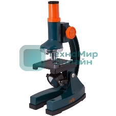 Микроскоп Levenhuk LabZZ M1 монокуляр 100-300 на 3 объектива зеленый/оранжевый