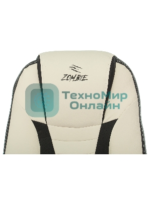 Кресло Бюрократ Zombie 8 белый/черный, экокожа, 120 кг, механизм качания