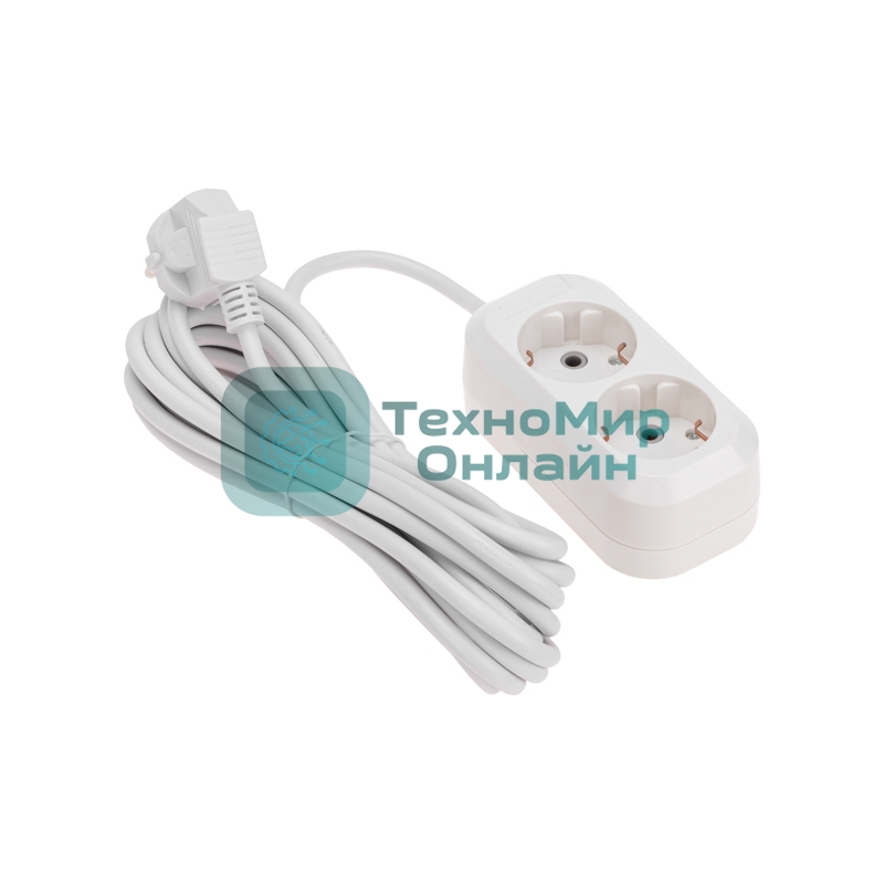 Удлинитель PROconnect 2 гнезда, 5 м, 3х0,75 мм², с/з, белый
