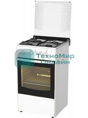 Плита газовая Darina 1B GM 441 005 W белый/черный, конфорок 4 шт, духовка 50 л, 50 см x 85 см x 51 см