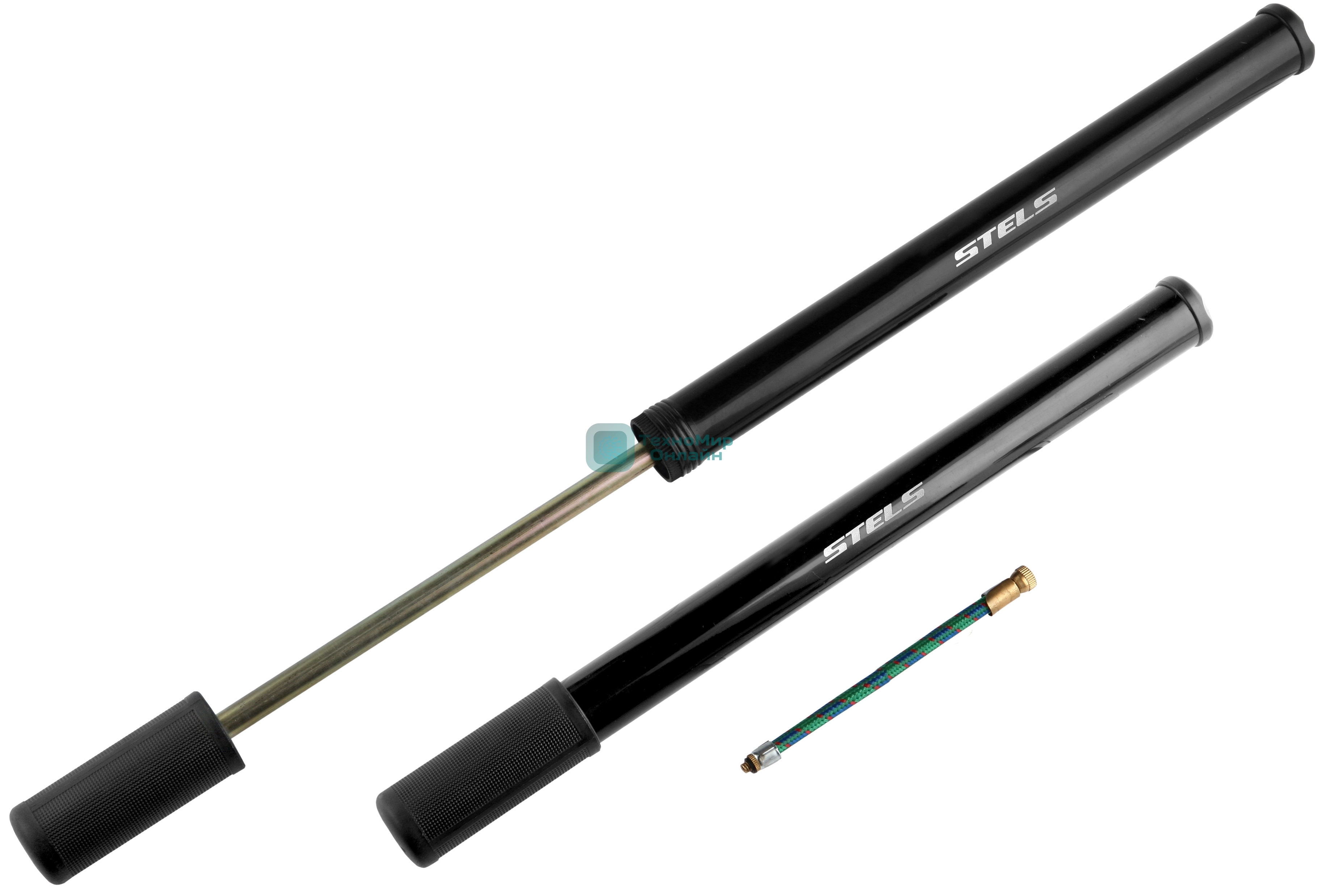 Насос ручной HPS-295-3 Stels пластиковый чёрный (41 см) Насос ручной велосипедный HPS-295-3, диаметр 30мм, длина 410 мм, с логотипом 