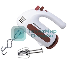 Миксер Viconte VC-351 Coral мощность 300 Вт крючки для замешивания теста, венчик для взбивания кнопка отсоединения насадок