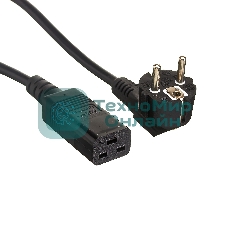 Кабель питания ExeGate Power PC19-10P (Евровилка Schuko->С19) VDE-250V-3*1.5-CU, черный, 16А, 10м