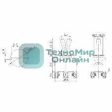 Тумблер Rexant 250V 15А (6c) ON-OFF-ON двухполюсный