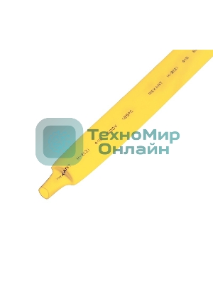 Термоусаживаемая трубка Rexant 15,0/7,5 мм, желтая, упаковка 50 шт. по 1 м
