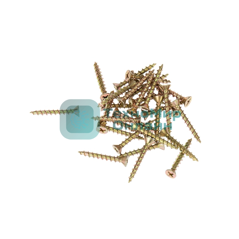 Саморез оконный Kranz острый, 4.1х30, желтый цинк, упаковка поставщика (10 000 шт.)