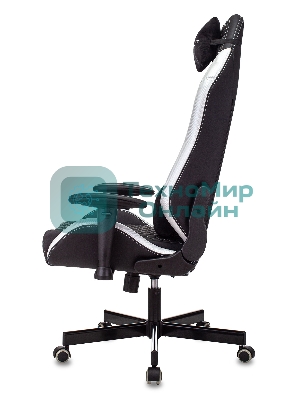 Кресло Knight Neon черный/серебряный, экокожа, 120 кг, механизм качания