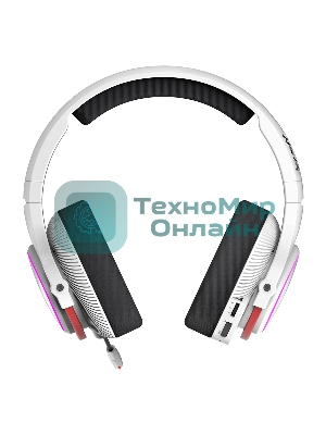 Гарнитура Bloody MR720 Naraka белый, беспроводная + проводная, радиоканал/Bluetooth/mini jack 3.5 мм, до 44 ч, подсветка