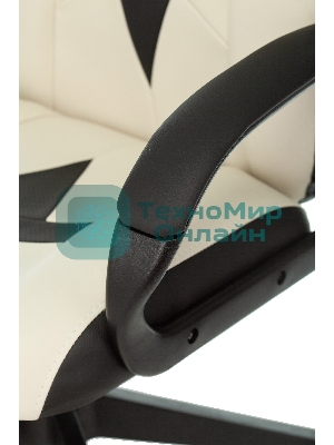 Кресло Бюрократ Zombie 8 белый/черный, экокожа, 120 кг, механизм качания