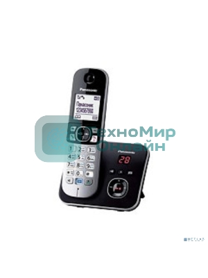 Телефон беспроводной (DECT) Panasonic KX-TG6821RUB черный, автоответчик,определитель номера,телефонный справочник 120 зап.