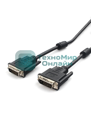 Кабель DVI-D dual link Cablexpert CC-DVI2L-BK-10M, 25M/25M, 10м, черный, экран, феррит.кольца, пакет