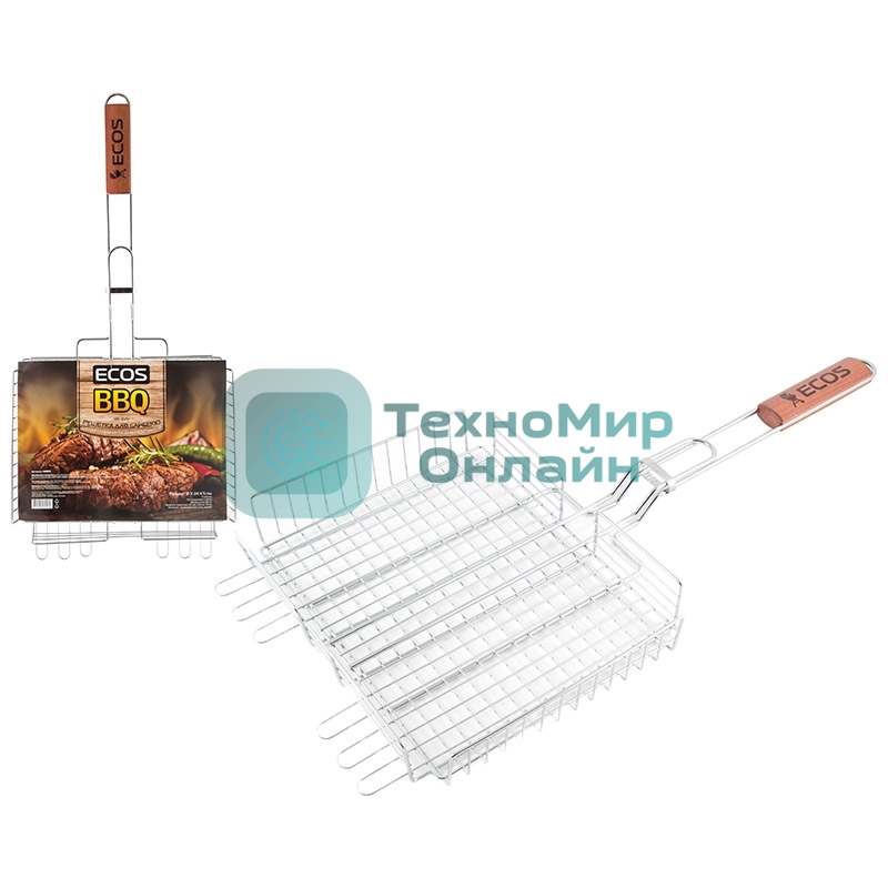 Решетка для барбекю ECOS RD-102D(глубокая, регулир. глубина, р-р 31х24х5 см, общая длина 65 см)