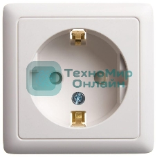 Розетка 1-м ОП Хит 16А 250 В защ. шторки с заземл. белый SchE RA16-138-B