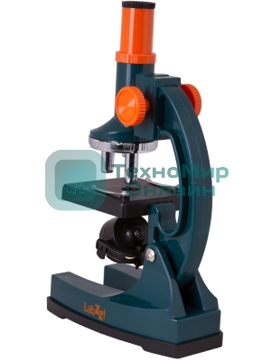 Микроскоп Levenhuk LabZZ M1 монокуляр 100-300 на 3 объектива зеленый/оранжевый