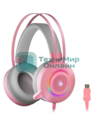 Гарнитура Bloody G521 розовый, проводная
