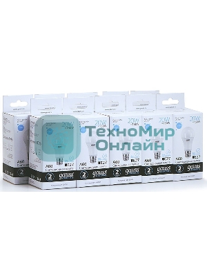 Лампа светодиодная Gauss Elementary 20Вт цок.: E27 груша 220B 6500K св. свеч. белый хол. A60 (упак.: 10 шт)